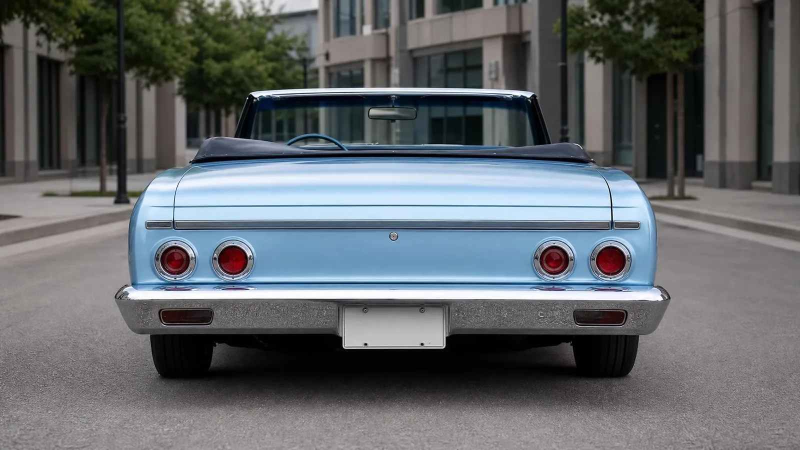 Phoxel result for a light blue classic convertible, 3 of 4, generated from the source photos