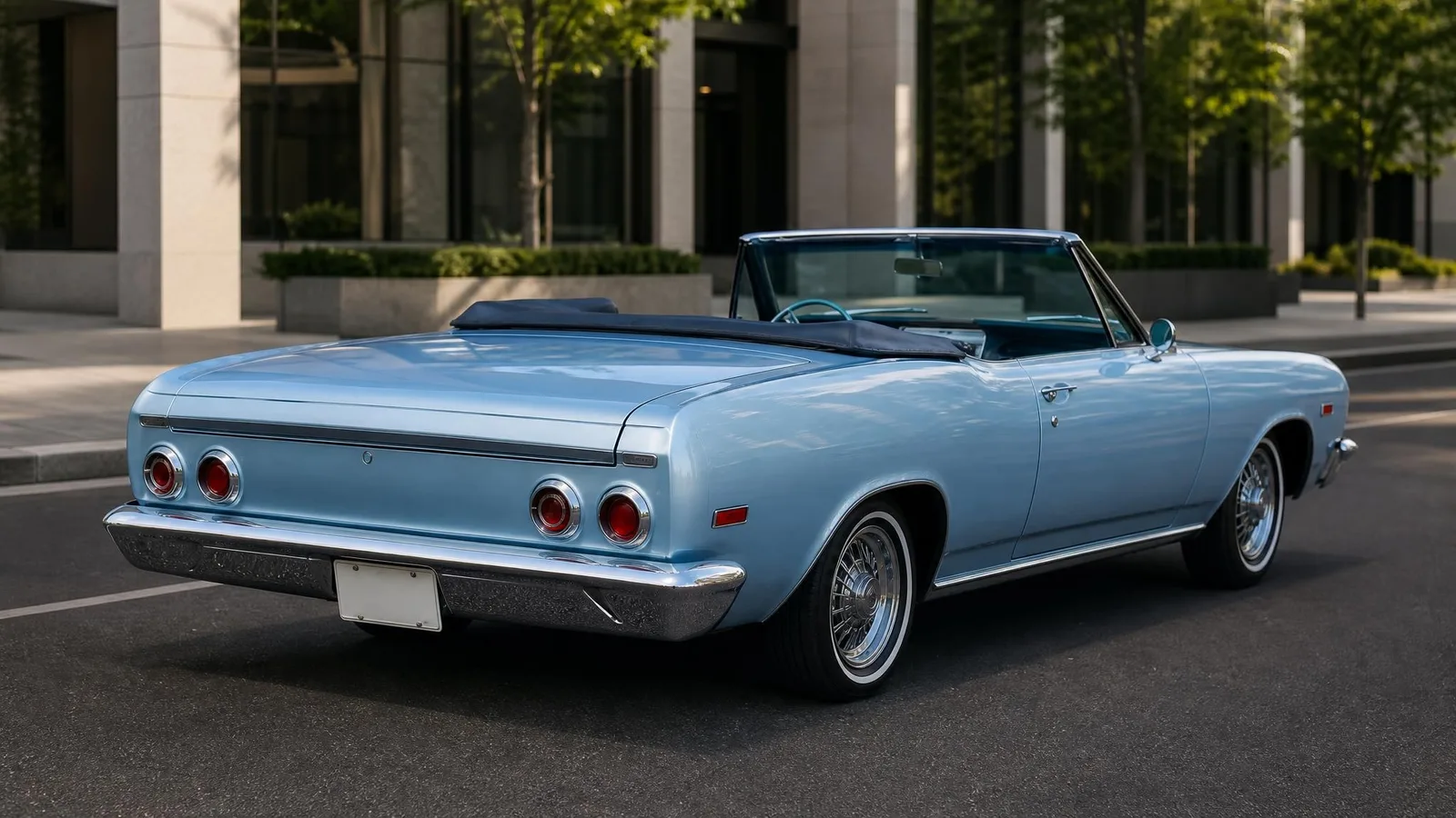 Phoxel result for a light blue classic convertible, 2 of 4, generated from the source photos