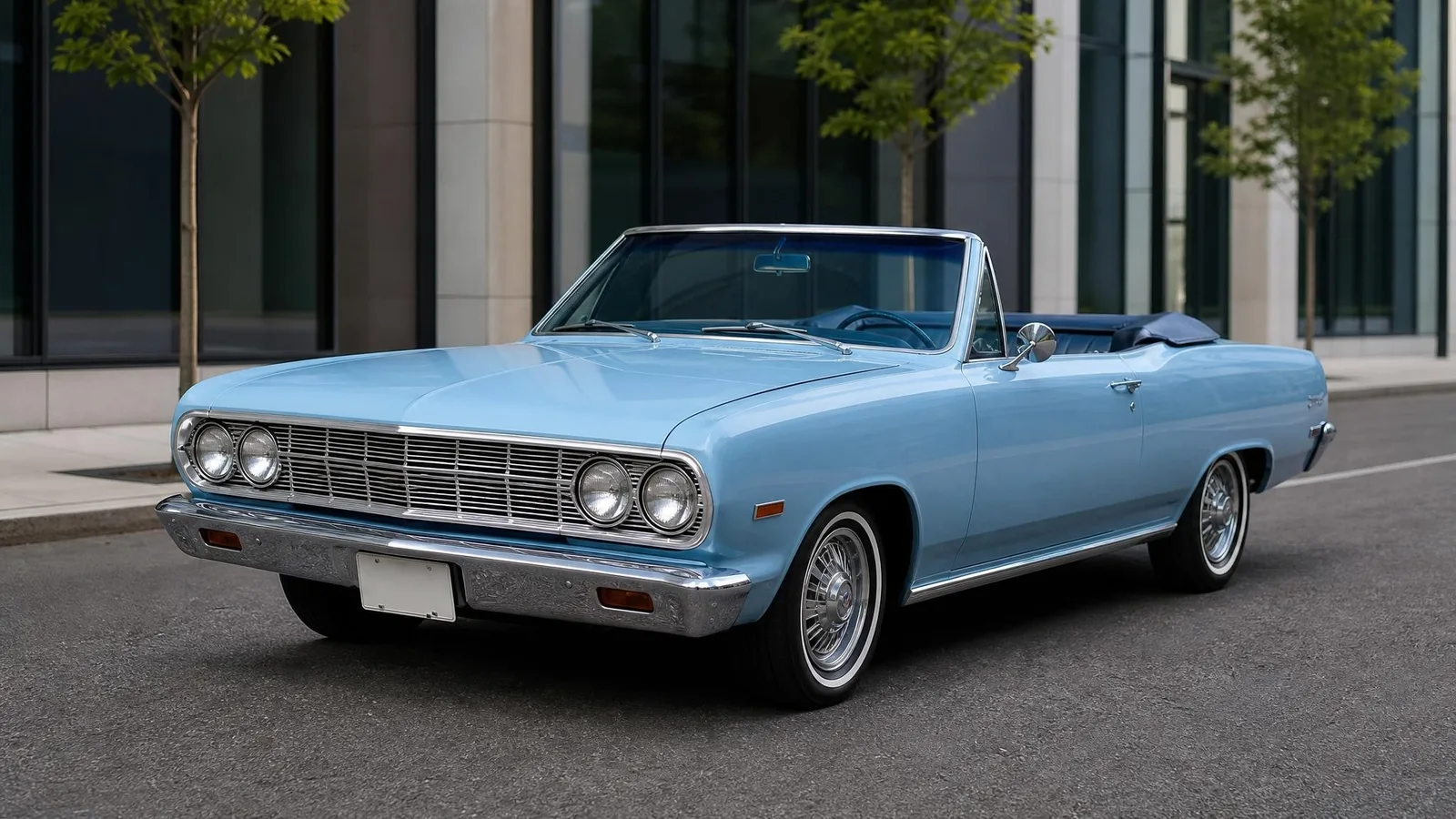 Phoxel result for a light blue classic convertible, 4 of 4, generated from the source photos