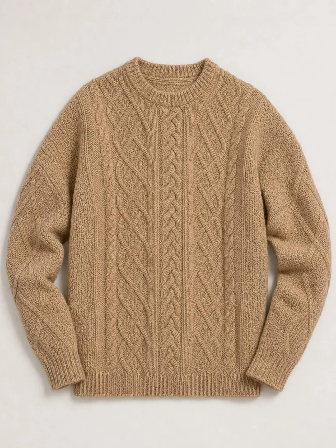 Phoxel result for a beige cable-knit sweater, 3 of 4, generated from the source photos