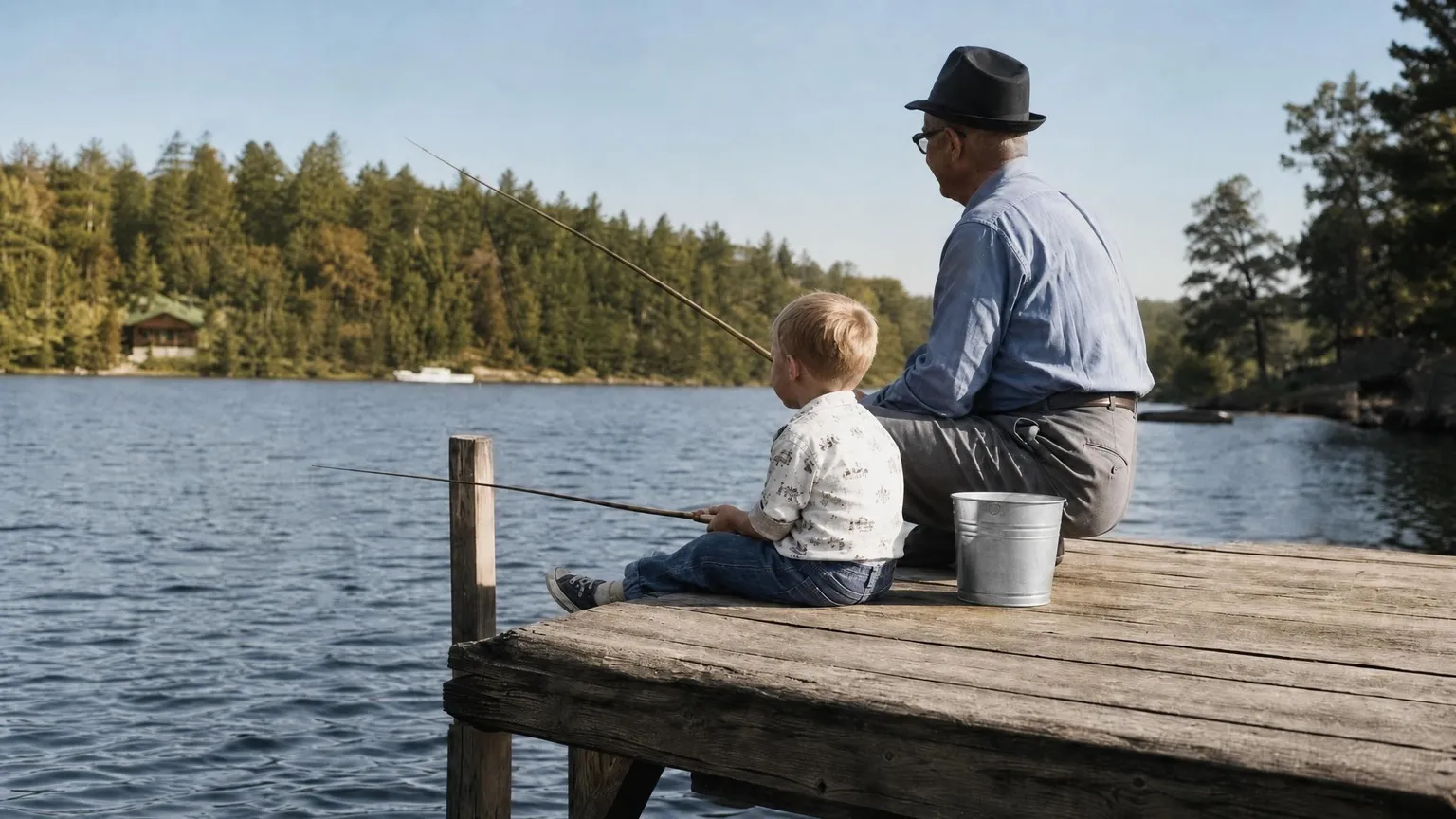 Phoxel result for a grandfather and boy fishing, 1 of 1, generated from the source photos