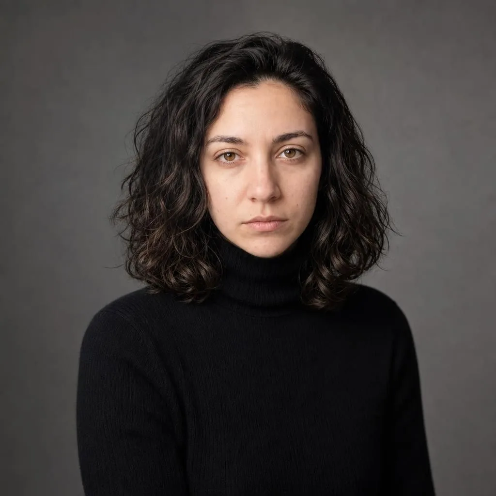 Phoxel result for a woman with dark curly hair, 2 of 2, generated from the source photos