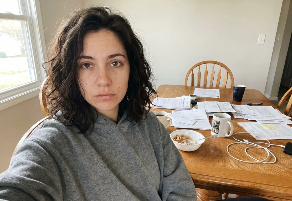 Source photo of a woman with dark curly hair, 1 of 3, taken on a phone