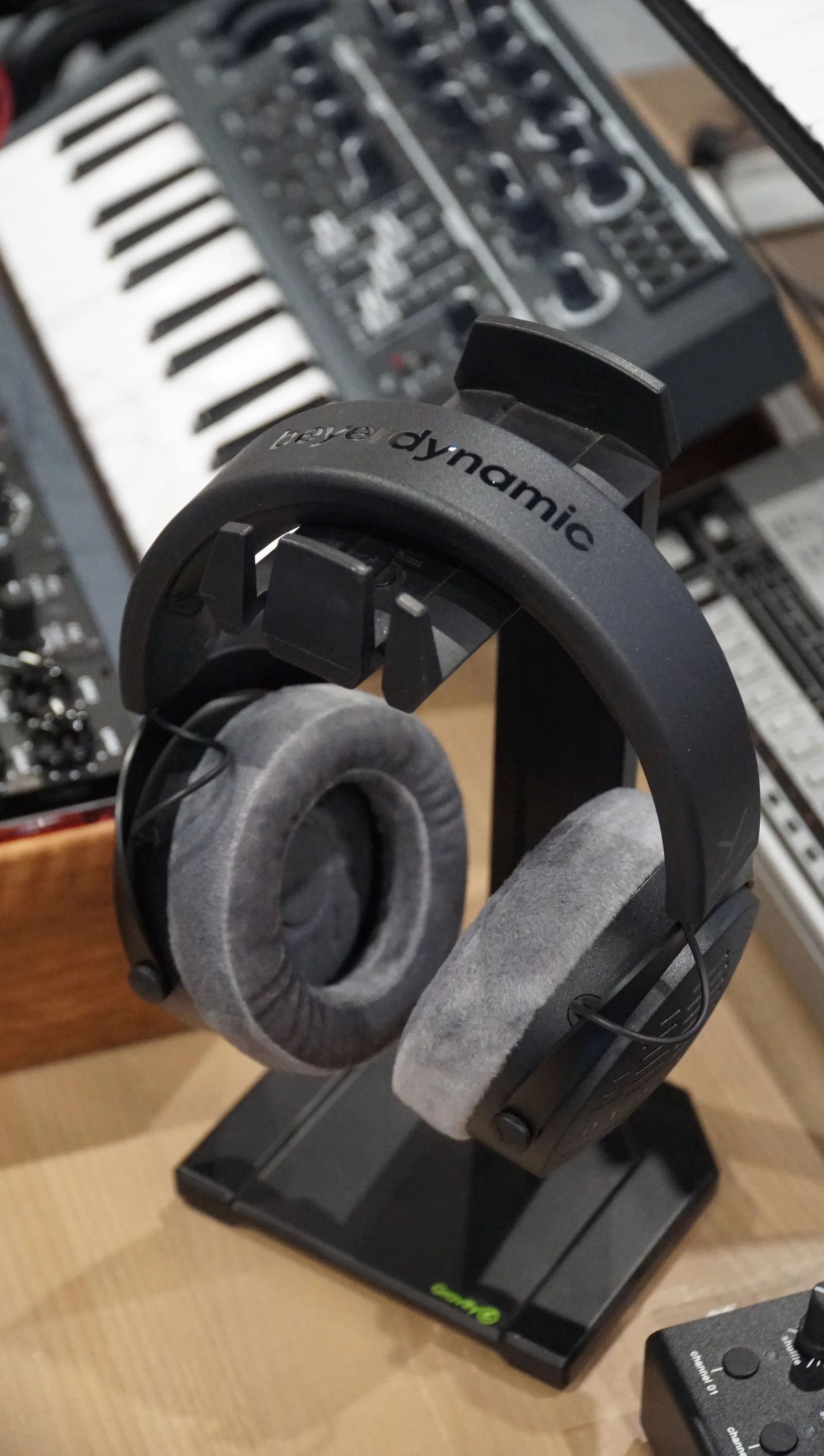Source photo of black over-ear headphones, 3 of 3, taken on a phone