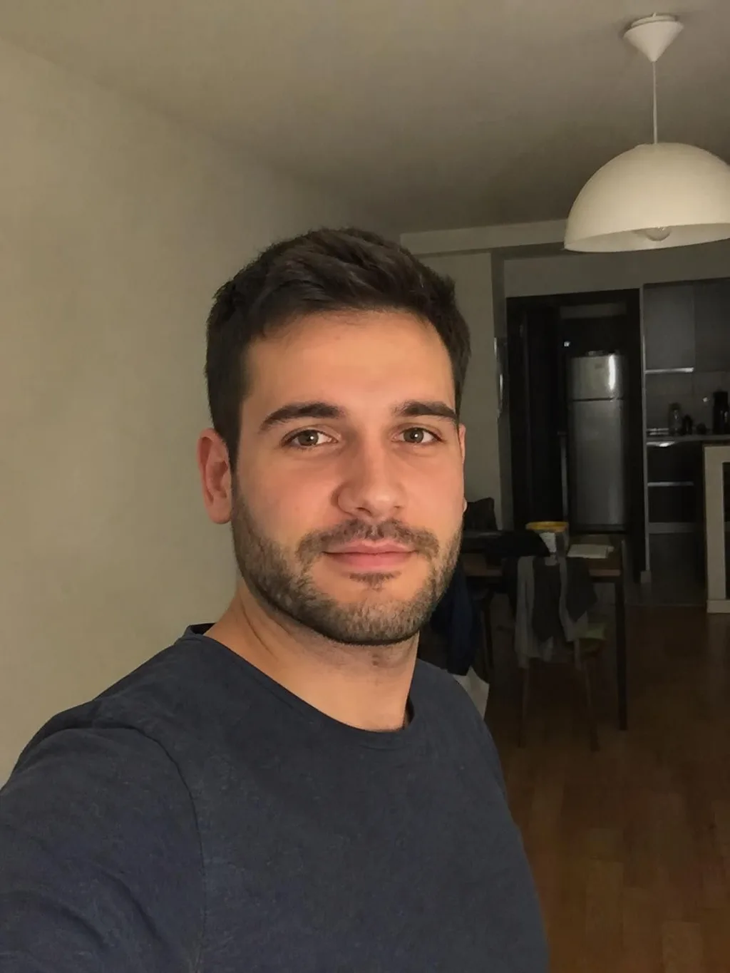 Source photo of a bearded man in his thirties, 1 of 1, taken on a phone