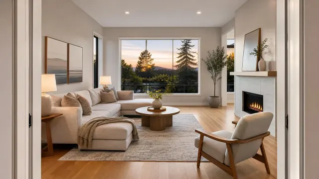 Staged living room — Real estate